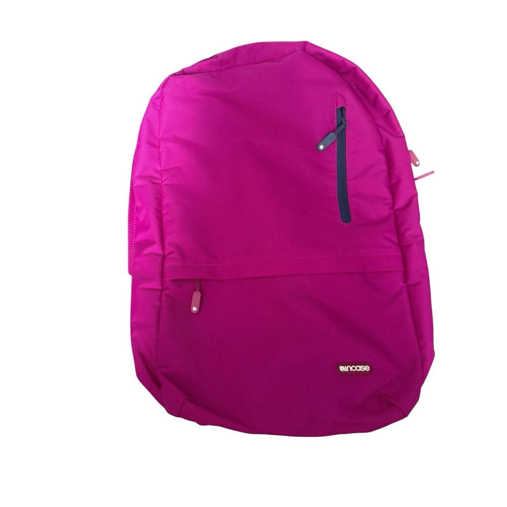 “INCASE” Laptop Backpack Fuchsia Pink Softside Velvet Padded Inside Backpack 18” - Picture 2 of 9